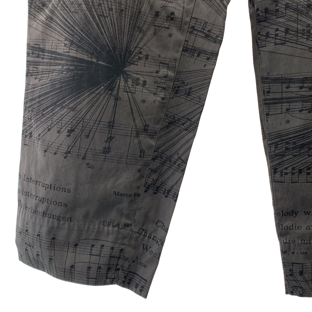 COMME des GARCONS HOMME DEUX / コムデギャルソンオムドゥ 染め加工 総柄 ドローストリング スラックス パンツ