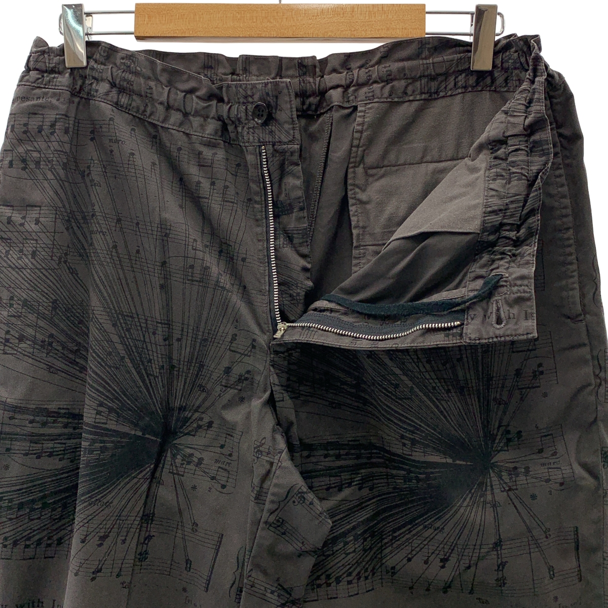 COMME des GARCONS HOMME DEUX / コムデギャルソンオムドゥ 染め加工 総柄 ドローストリング スラックス パンツ