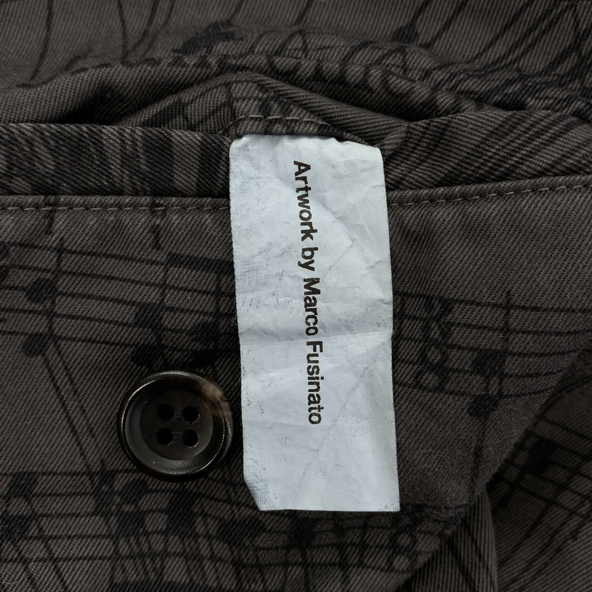 COMME des GARCONS HOMME DEUX / コムデギャルソンオムドゥ 染め加工 総柄 ドローストリング スラックス パンツ