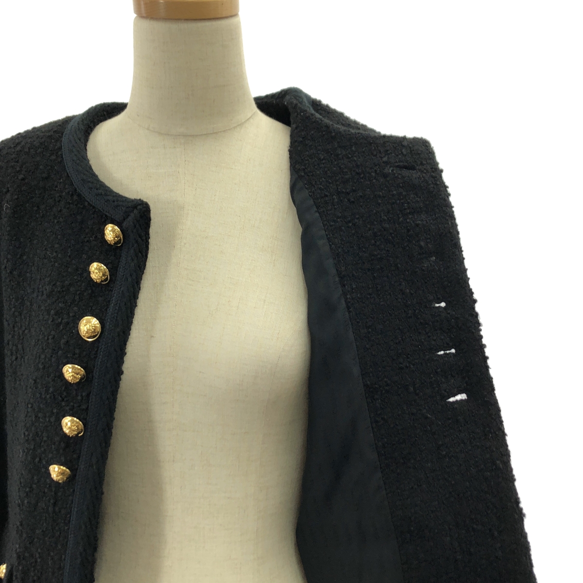 CELINE / セリーヌ chasseur tweed jacket / 金ボタン シャスール ツイード ジャケット / ロゴ総裏地