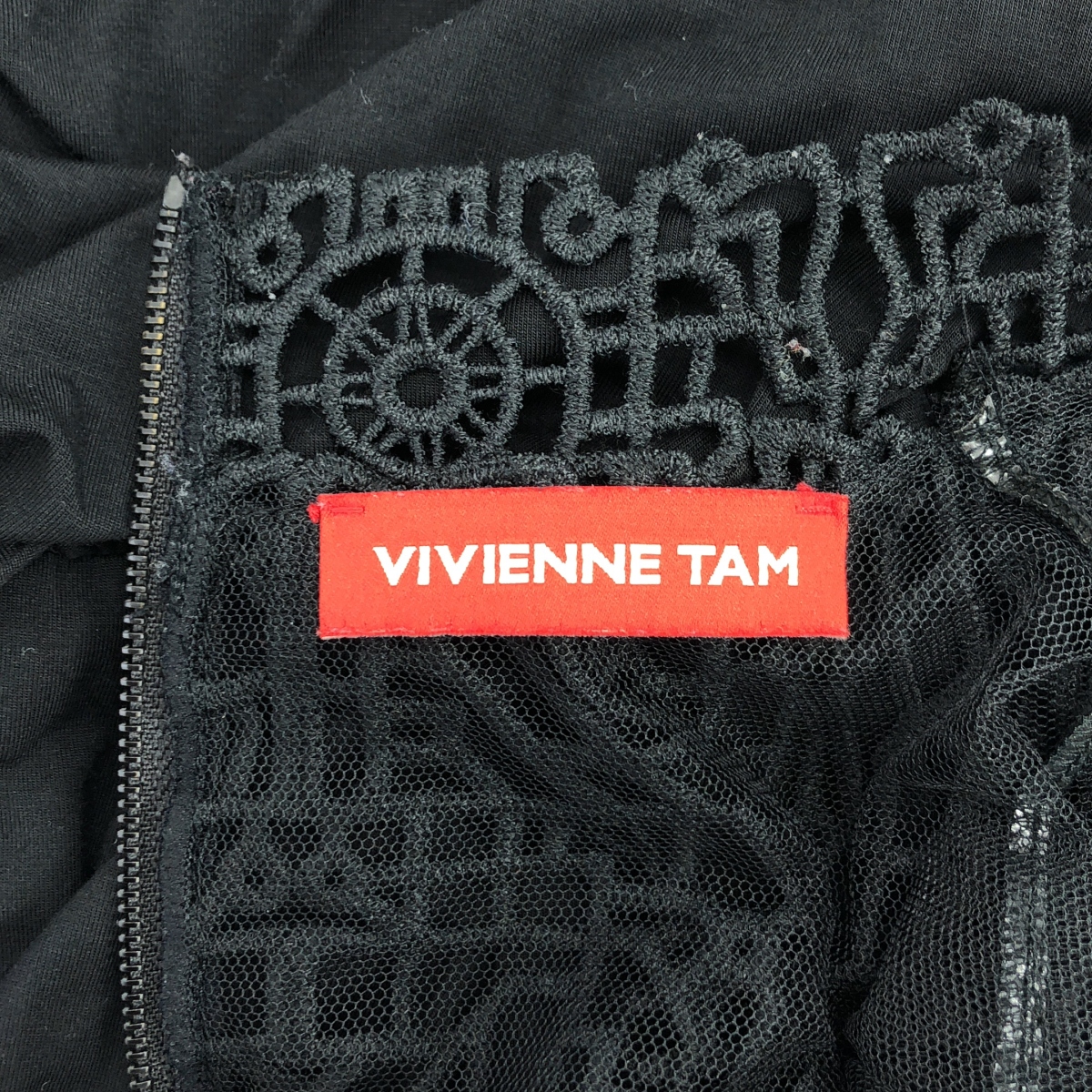 VIVIENNE TAM / ヴィヴィアンタム レーヨン レース ハイネック ドレス ワンピース