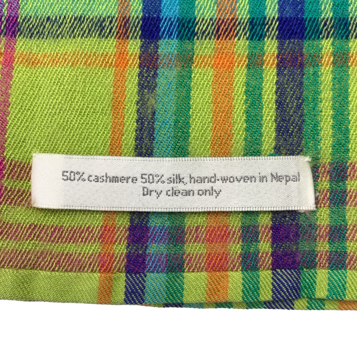 denis colomb / デニスコロン カシミヤ シルク チェック 大判ストール ショール