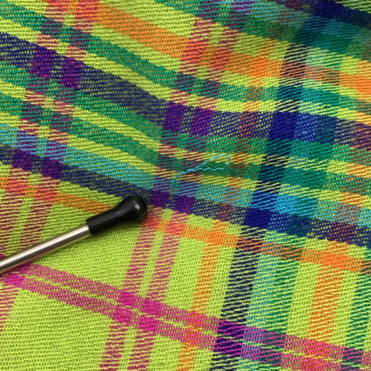 denis colomb / デニスコロン カシミヤ シルク チェック 大判ストール ショール