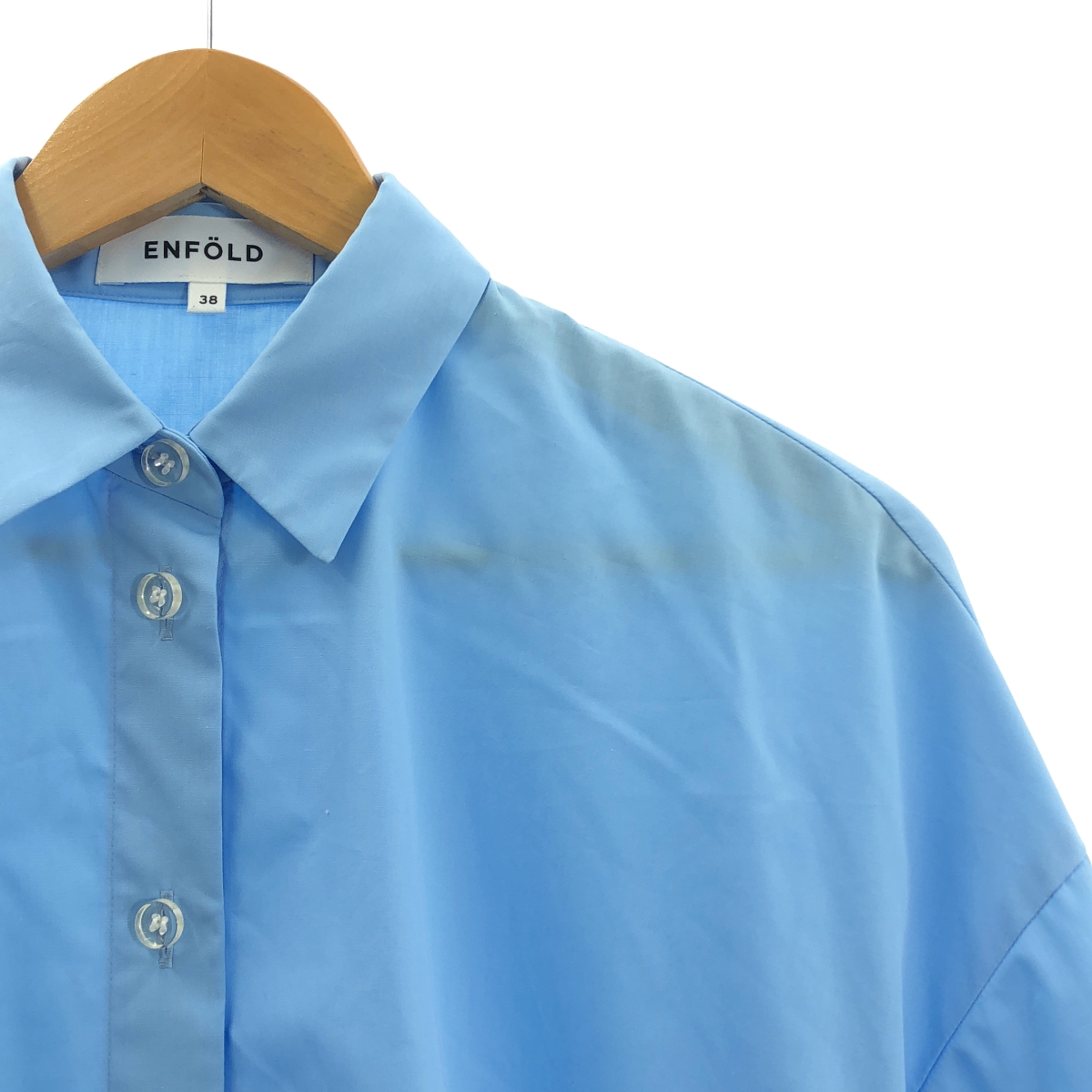 ENFOLD / エンフォルド BALLON HEM SHIRT コットン混 バルーン シャツ