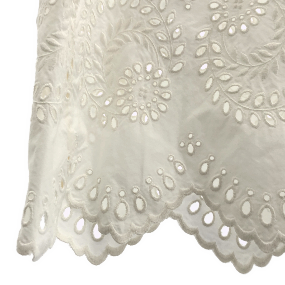 Drawer / ドゥロワー カットワークレース バックジップ ブラウス