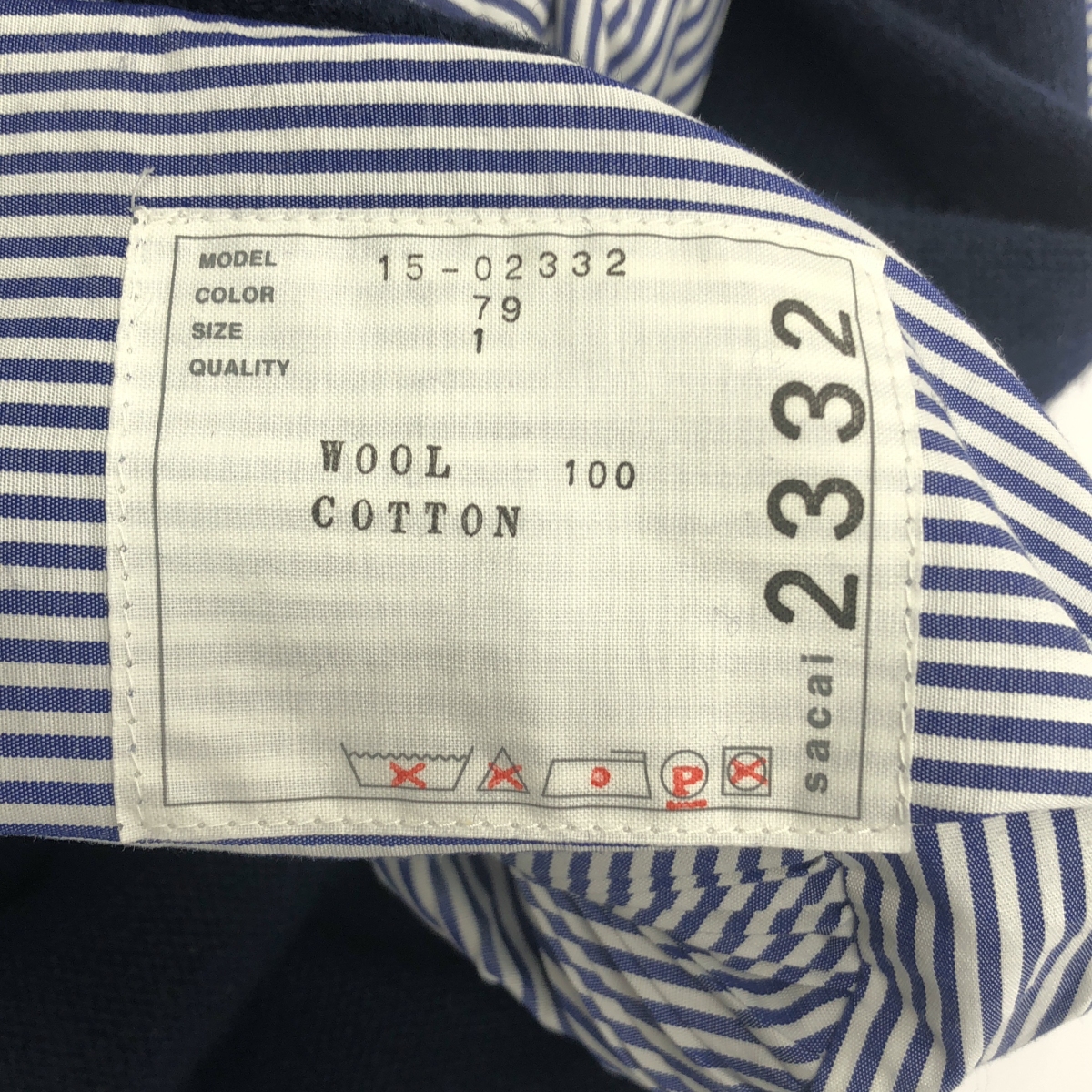 sacai / サカイ 異素材切替 バックプリーツ タートルネックニット