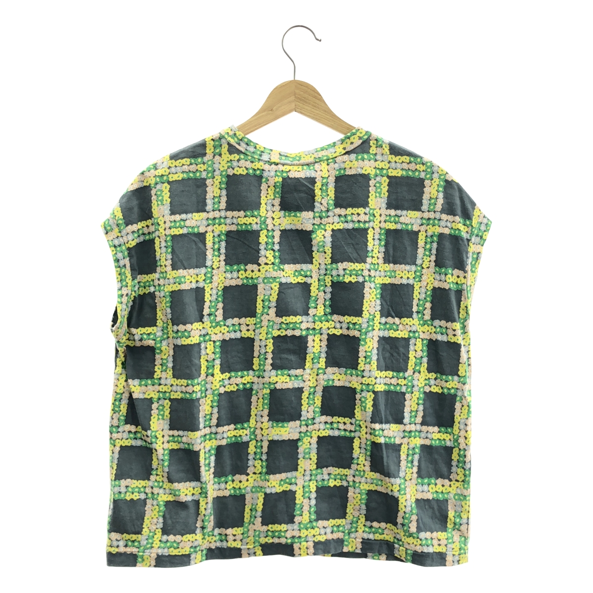 mina perhonen / ミナペルホネン flower gate / フラワーゲート 総柄 クルーネック スリーブレス カットソー