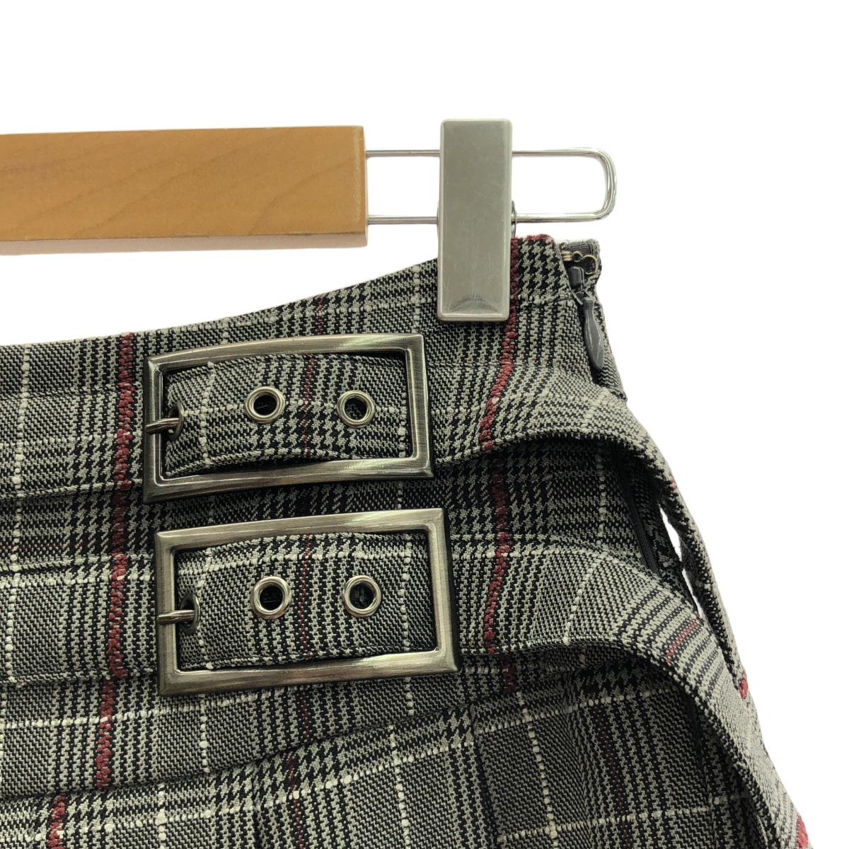 その他 Check Wrap Like Midi Skirt / ダブルアジャスター サイドジップ ロングスカート / 裏地付き