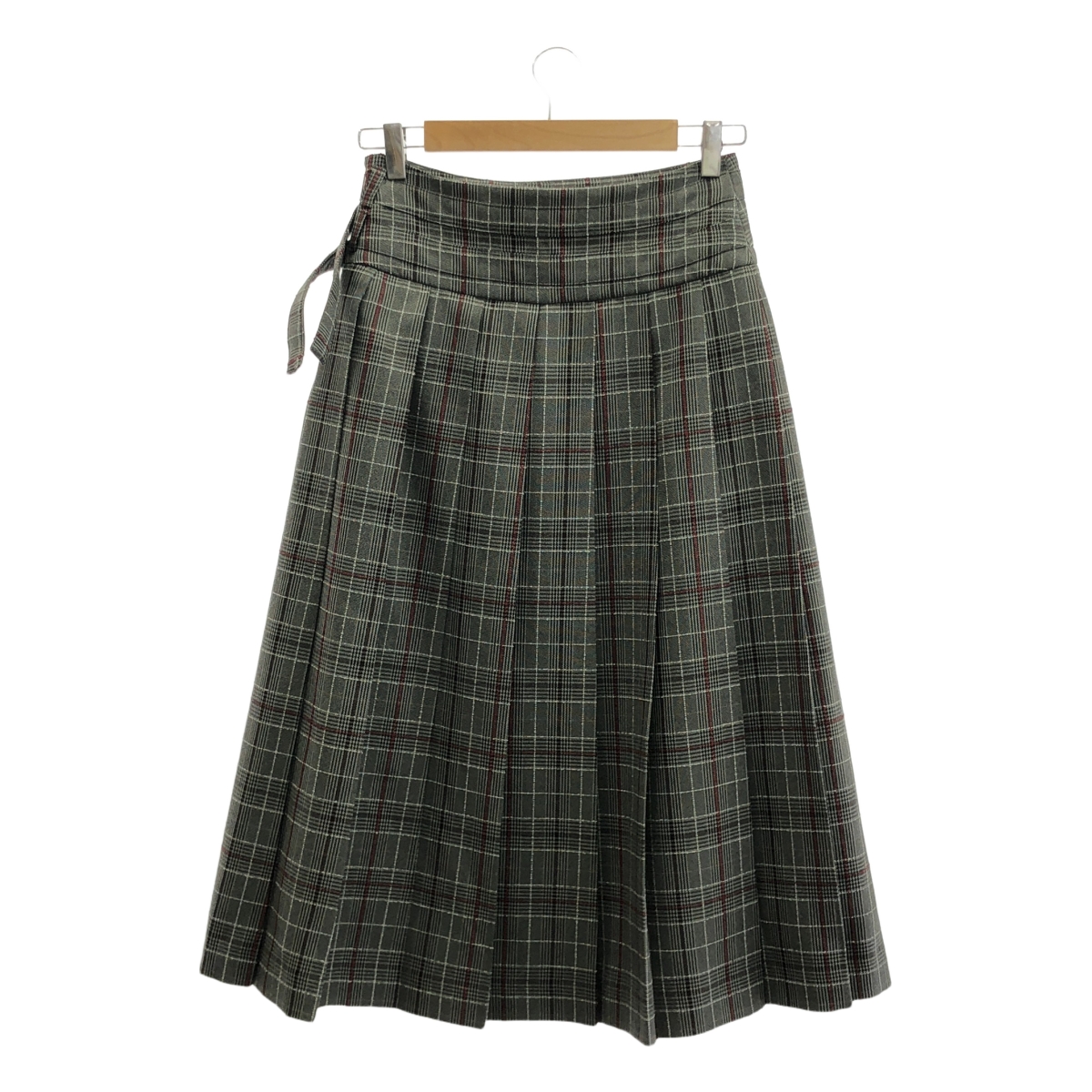 その他 Check Wrap Like Midi Skirt / ダブルアジャスター サイドジップ ロングスカート / 裏地付き