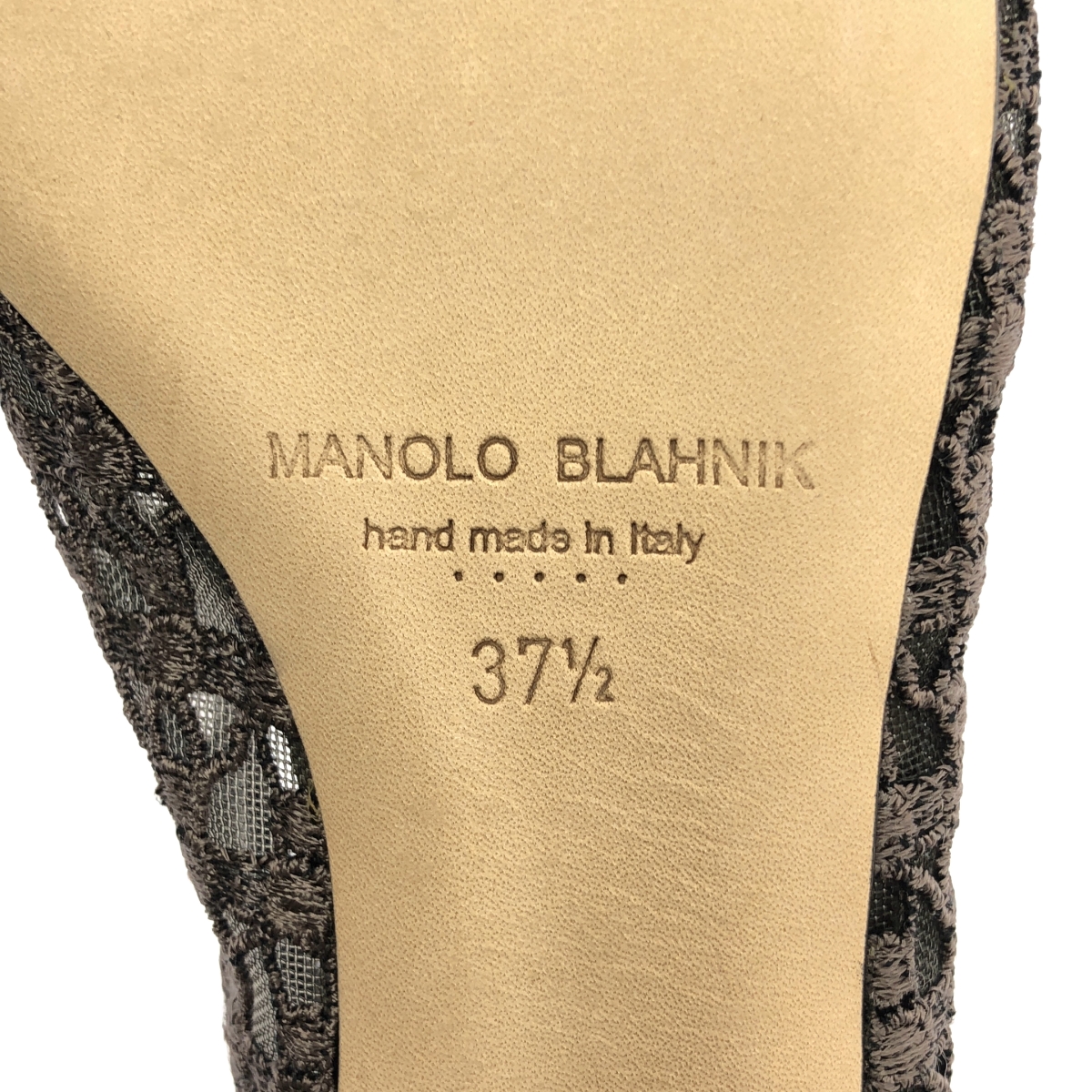 MANOLO BLAHNIK / マノロブラニク HANGISI FLAT ハンギシ フラット レース ビジュー装飾 パンプス