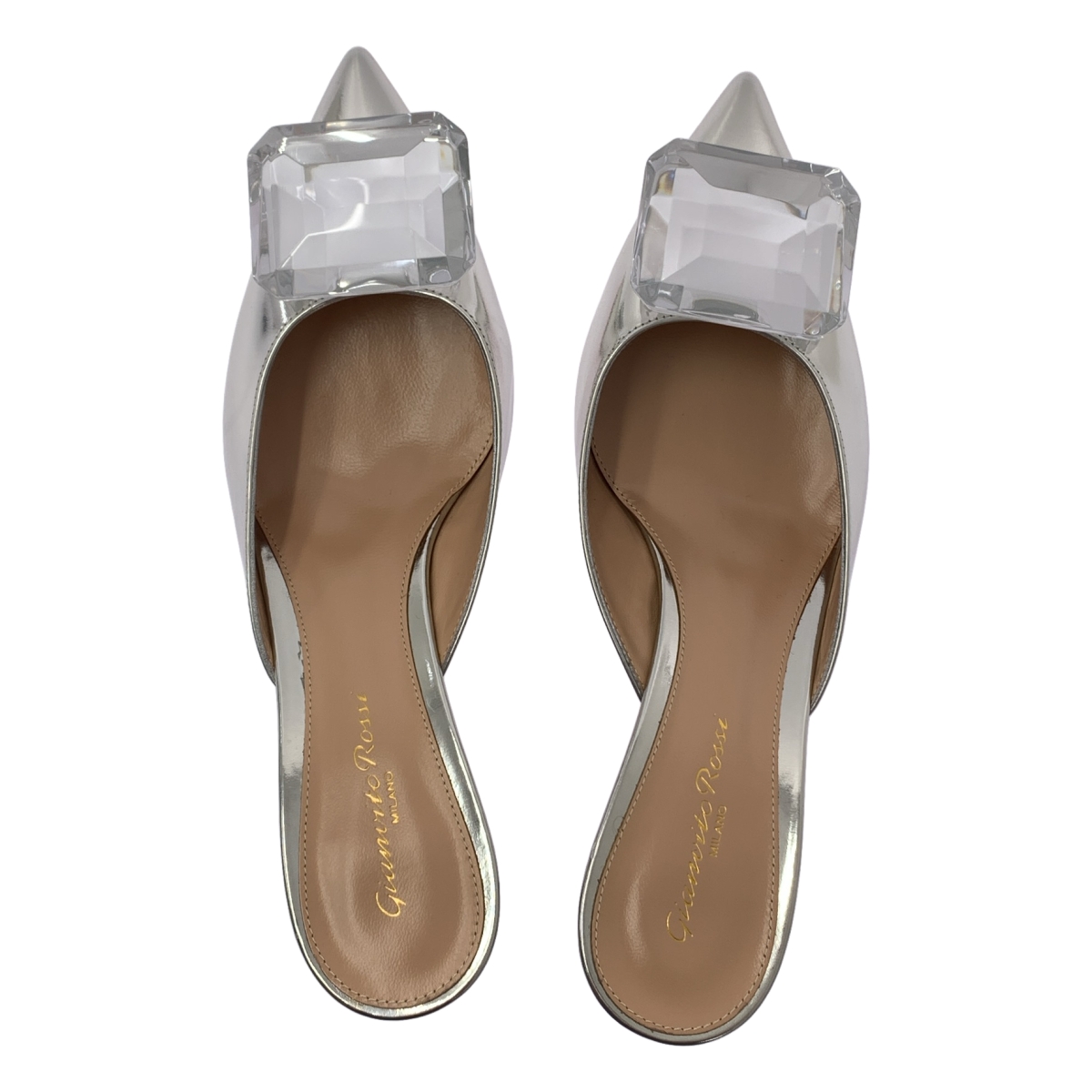 Gianvito Rossi / ジャンヴィトロッシ JAIPUR MULE / ジャイプール ミュール パテントレザー メタリック フラット ヒール サンダル