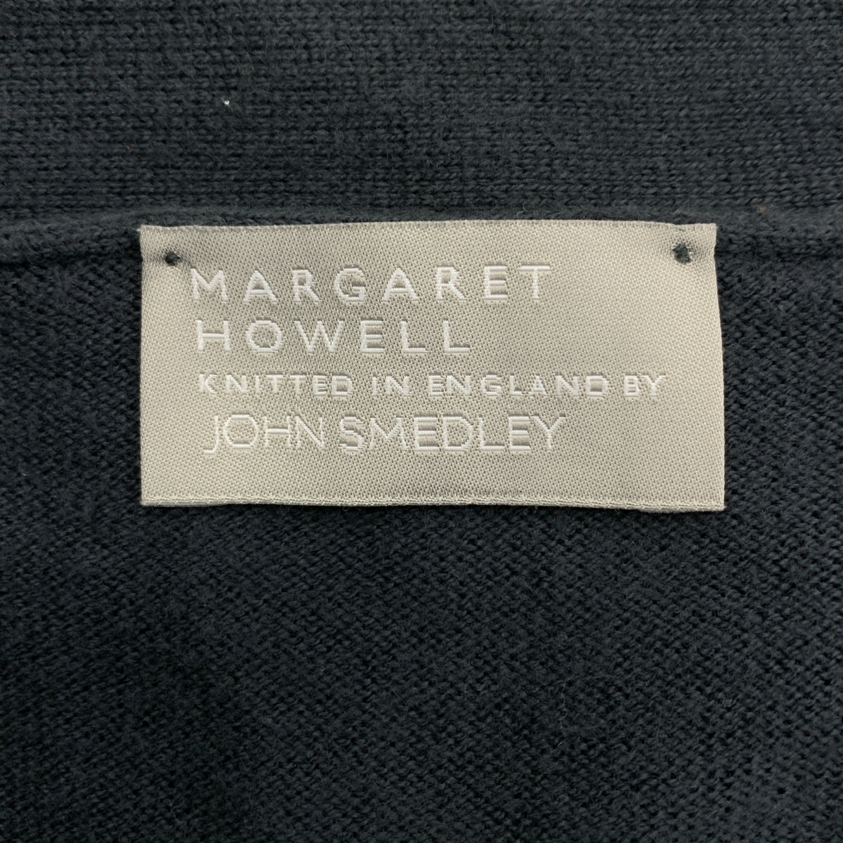 MARGARET HOWELL / マーガレットハウエル × JOHN SMEDLEY / ジョンスメドレー別注 コットン ハイゲージ Vネック ニットカーディガン