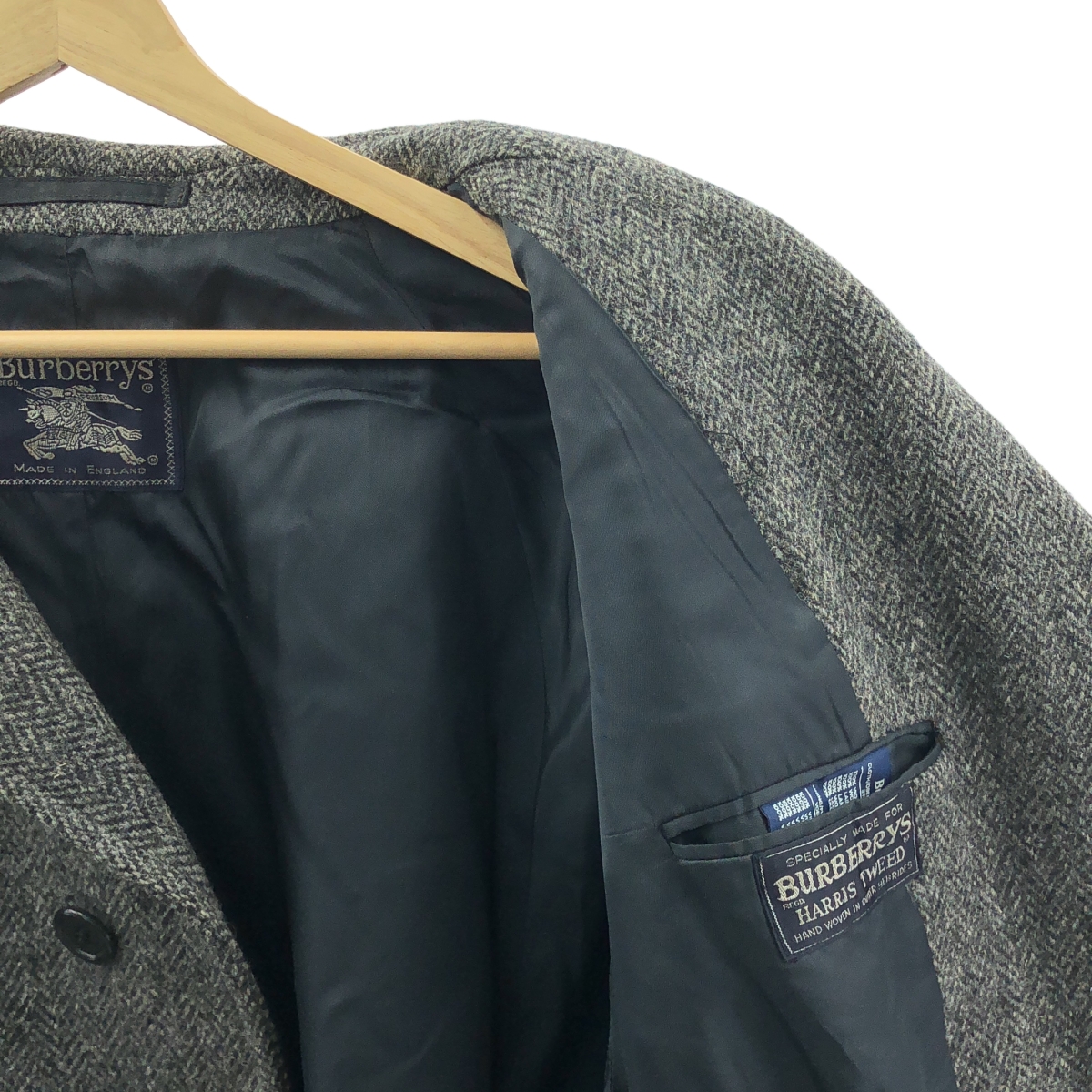 Burberrys / バーバリー 1970s〜1990s ヴィンテージ HARRIS TWEED ハリスツイード 1枚袖 ステンカラーコート