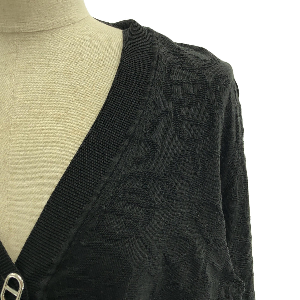 HERMES / エルメス Naoussa / ナウサ シルク シェーヌダンクル ジャガード ニット カーディガン