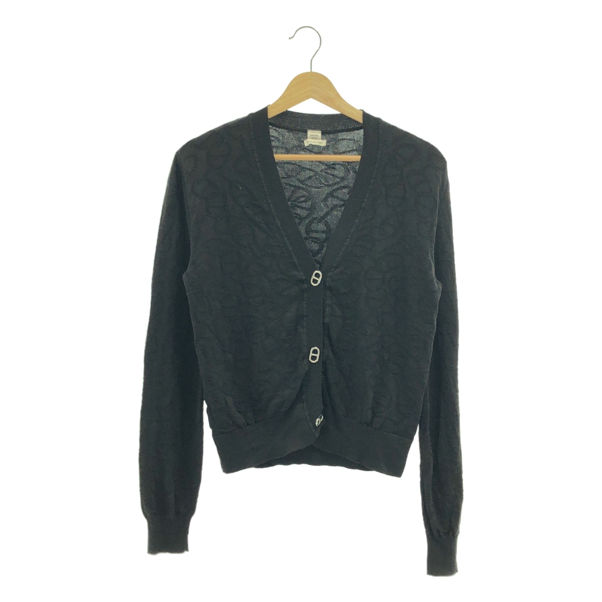 HERMES / エルメス Naoussa / ナウサ シルク シェーヌダンクル ジャガード ニット カーディガン