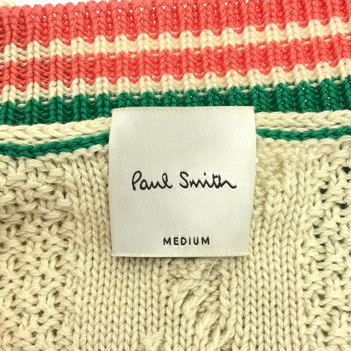 Paul Smith / ポールスミス FLOWER CABLE TILDEN SWEATER Vネック コットン チルデンニット