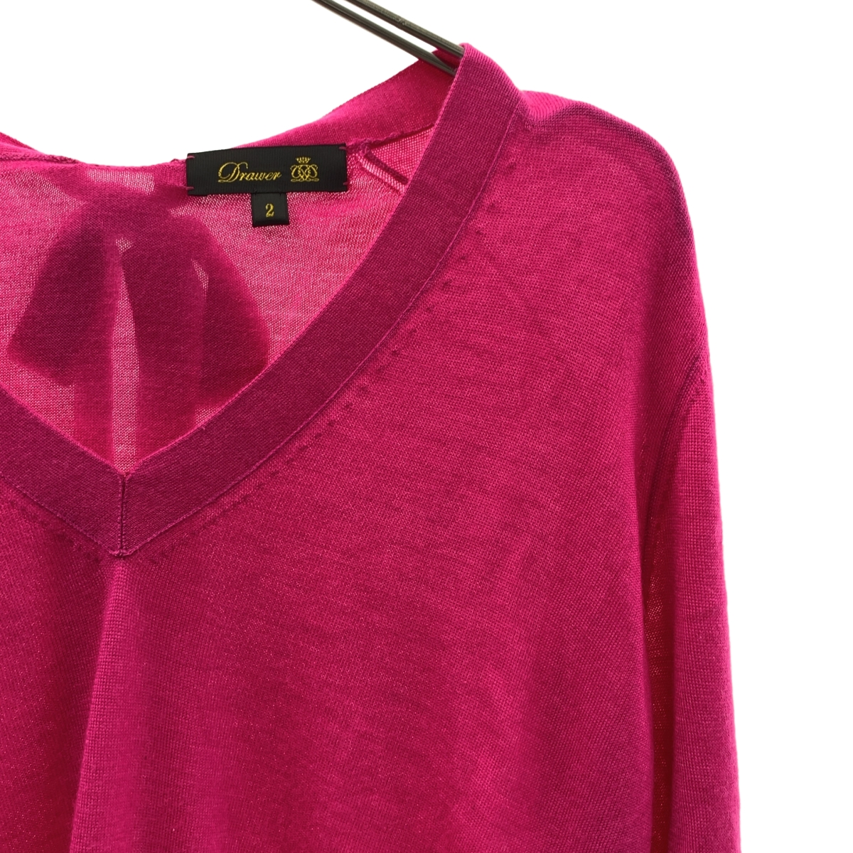 Drawer / ドゥロワー 18G カシミヤ シルク Vネック ニット
