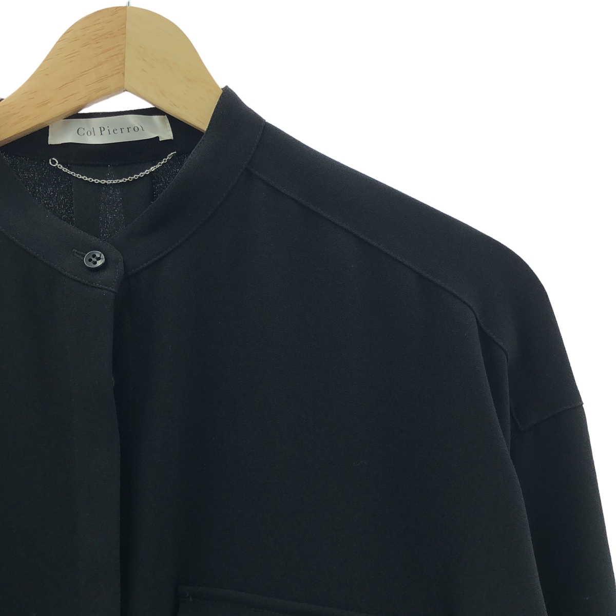 Deuxieme Classe / ドゥーズィエムクラス Col Pierrot ジョーゼット2way ブラウス バンドカラー シャツ