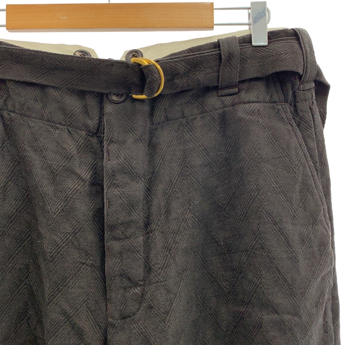 JOHN ALEXANDER SKELTON / ジョンアレキサンダースケルトン jacquard belted trousers / ジャガード ベルテッド トラウザーズ ワイドパンツ