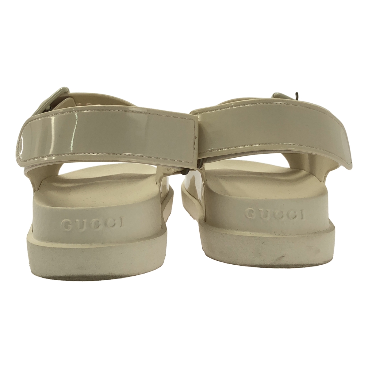 GUCCI / グッチ パテントレザー ミニダブルG ストレップ サンダル