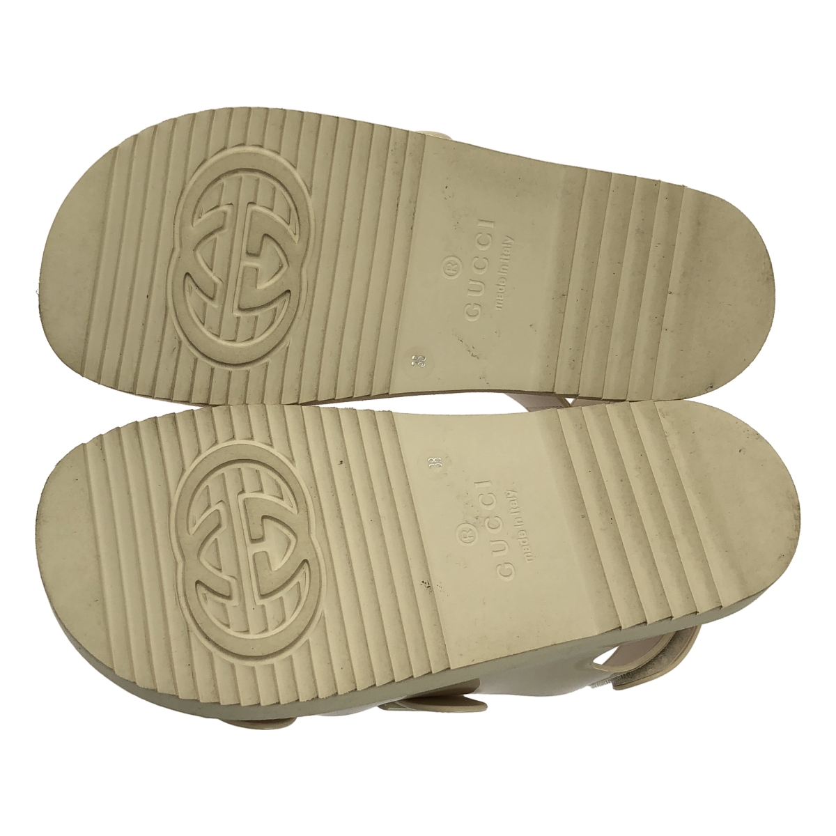 GUCCI / グッチ パテントレザー ミニダブルG ストレップ サンダル