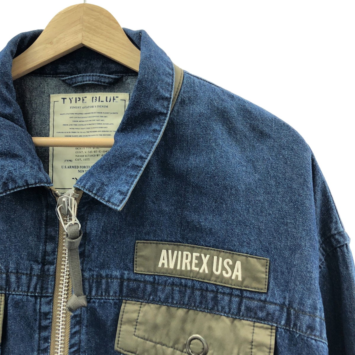 AVIREX / アヴィレックス デニム ナイロン 切替 カスタム Gジャケット