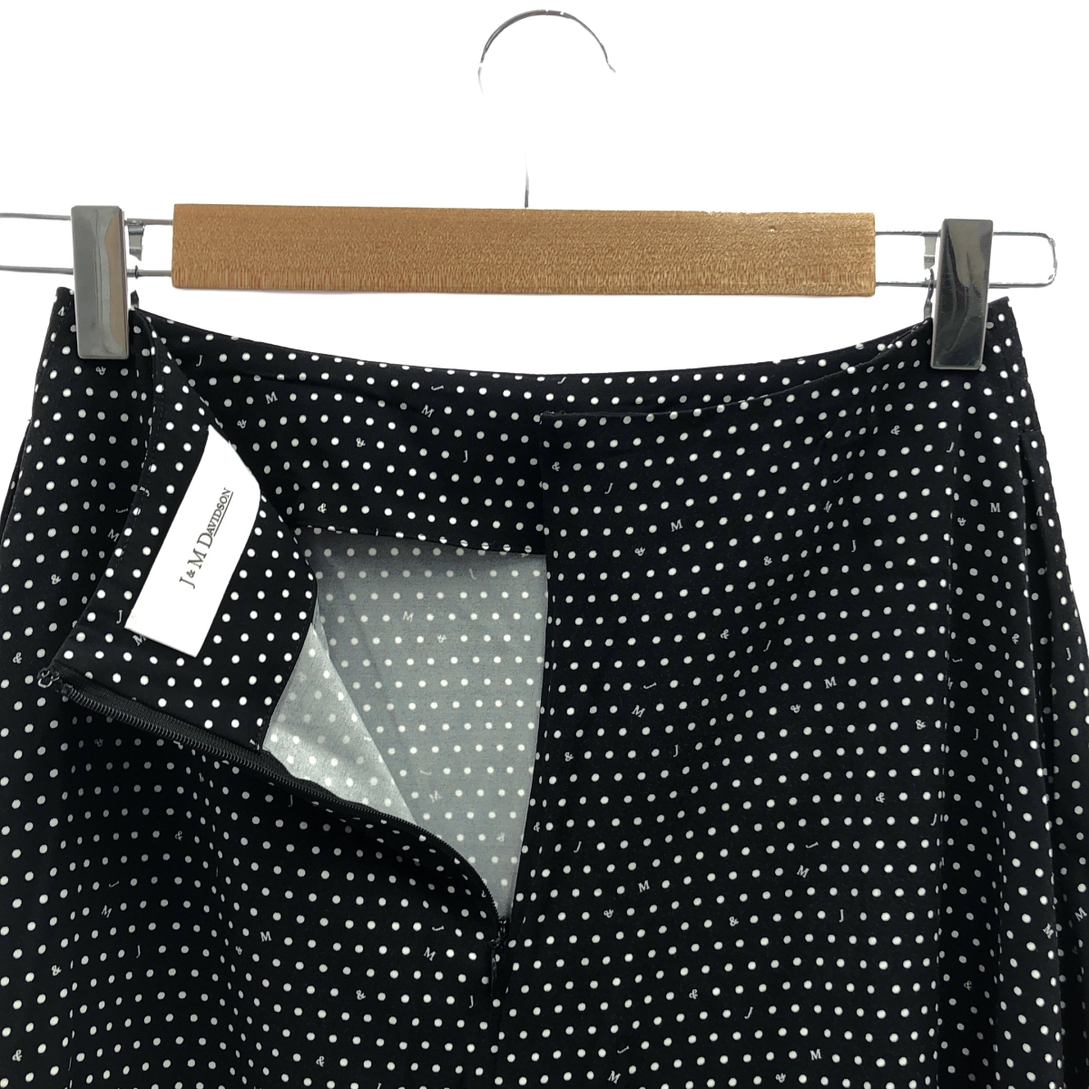 J&M DAVIDSON / ジェイアンドエムデヴィッドソン レーヨン ロゴ ドット フレア スカート