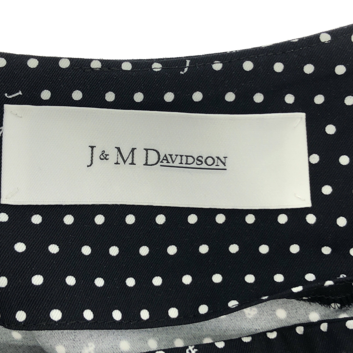 J&M DAVIDSON / ジェイアンドエムデヴィッドソン レーヨン ロゴ ドット フレア スカート