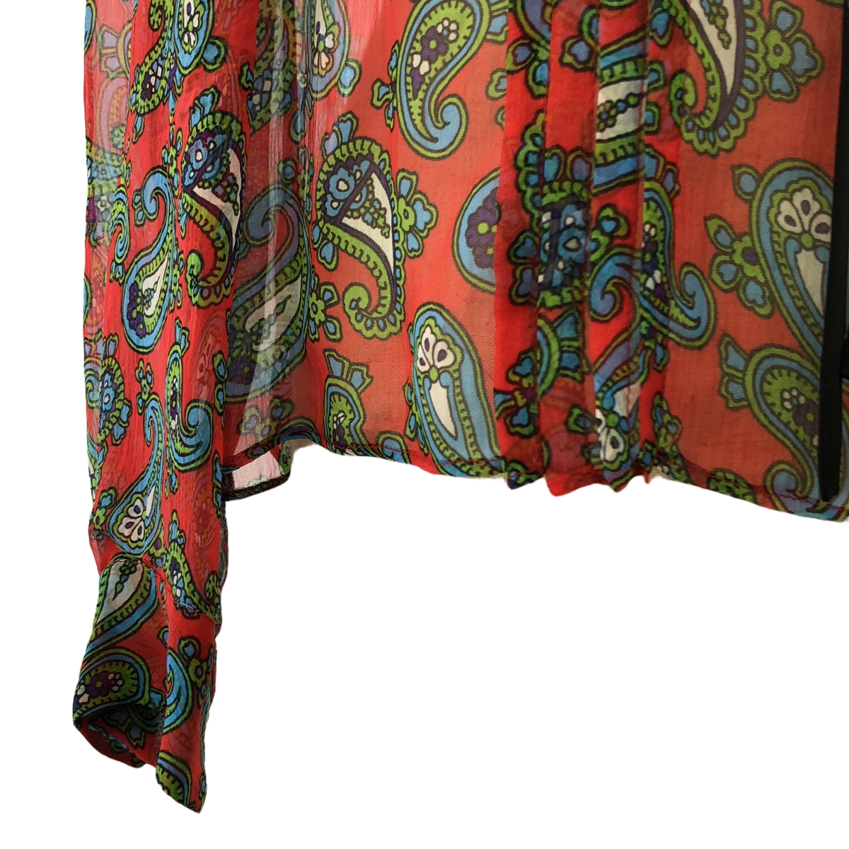 miu miu / ミュウミュウ 総柄 フリルカラー ピンタック シアー シャツ ブラウス