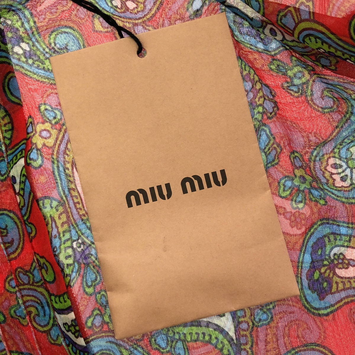 miu miu / ミュウミュウ 総柄 フリルカラー ピンタック シアー シャツ ブラウス