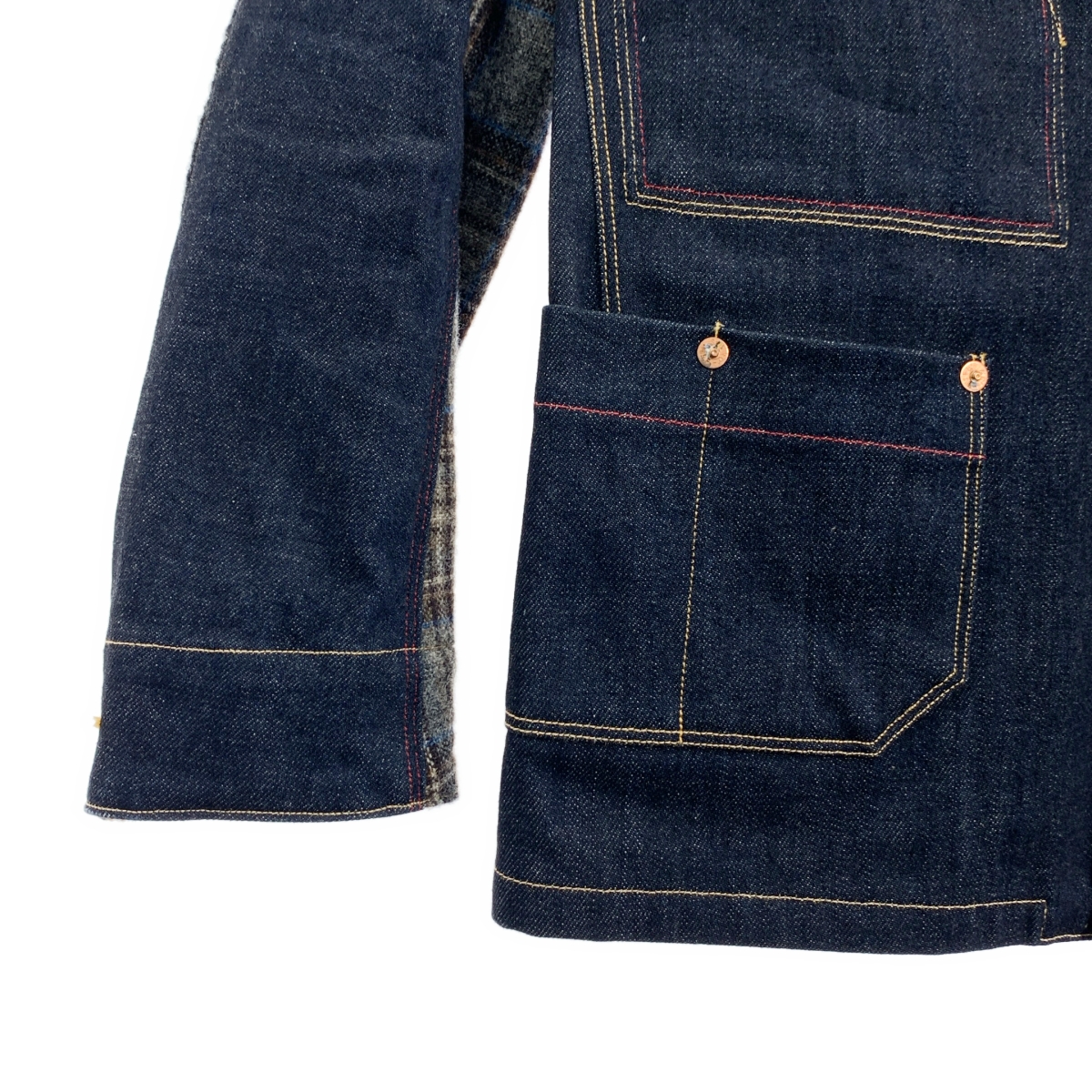 JUNYA WATANABE COMME des GARCONS MAN / ジュンヤワタナベコムデギャルソンマン × Levi's リーバイスコラボ デニム 異素材切替 エルボーパッチ カバーオールジャケット