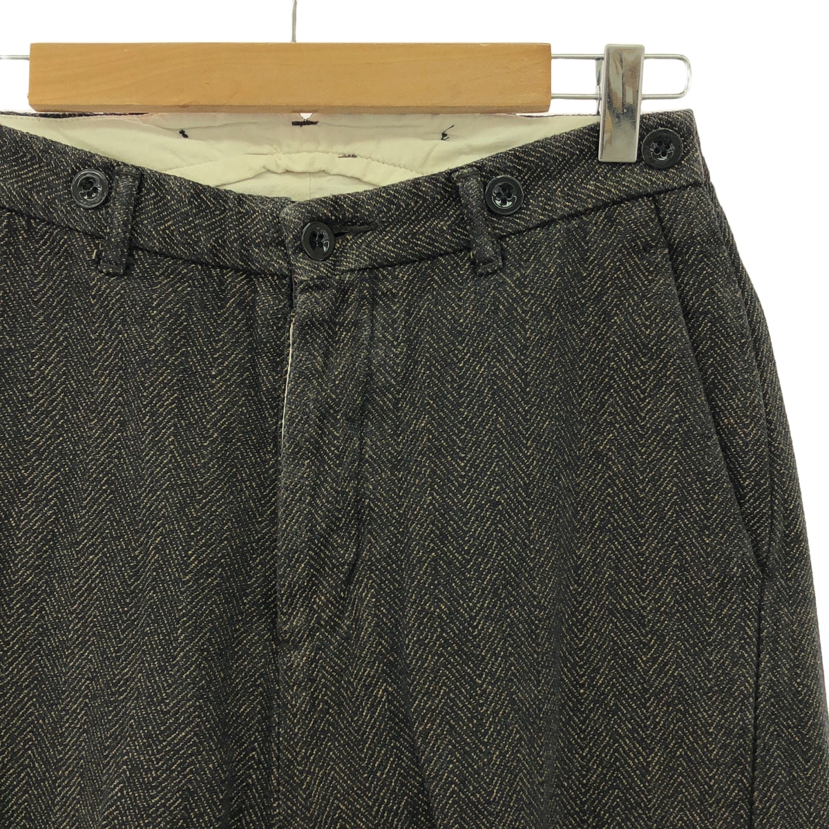 GARMENT REPRODUCTION OF WORKERS / ガーメントリプロダクションオブワーカーズ サスペンダーボタン付 コットン ヘリンボーン パンツ