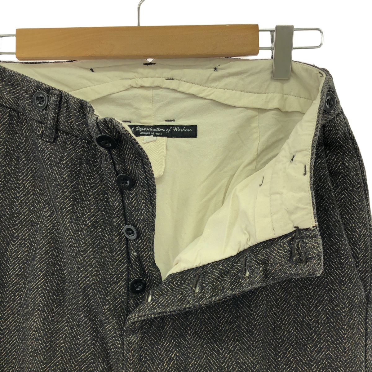 GARMENT REPRODUCTION OF WORKERS / ガーメントリプロダクションオブワーカーズ サスペンダーボタン付 コットン ヘリンボーン パンツ