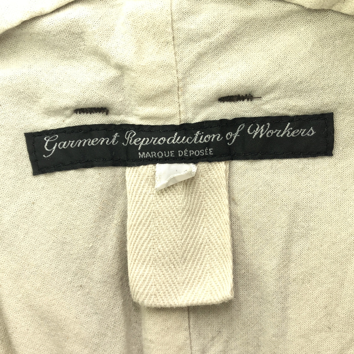 GARMENT REPRODUCTION OF WORKERS / ガーメントリプロダクションオブワーカーズ サスペンダーボタン付 コットン ヘリンボーン パンツ
