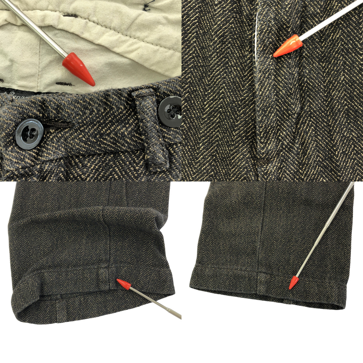 GARMENT REPRODUCTION OF WORKERS / ガーメントリプロダクションオブワーカーズ サスペンダーボタン付 コットン ヘリンボーン パンツ