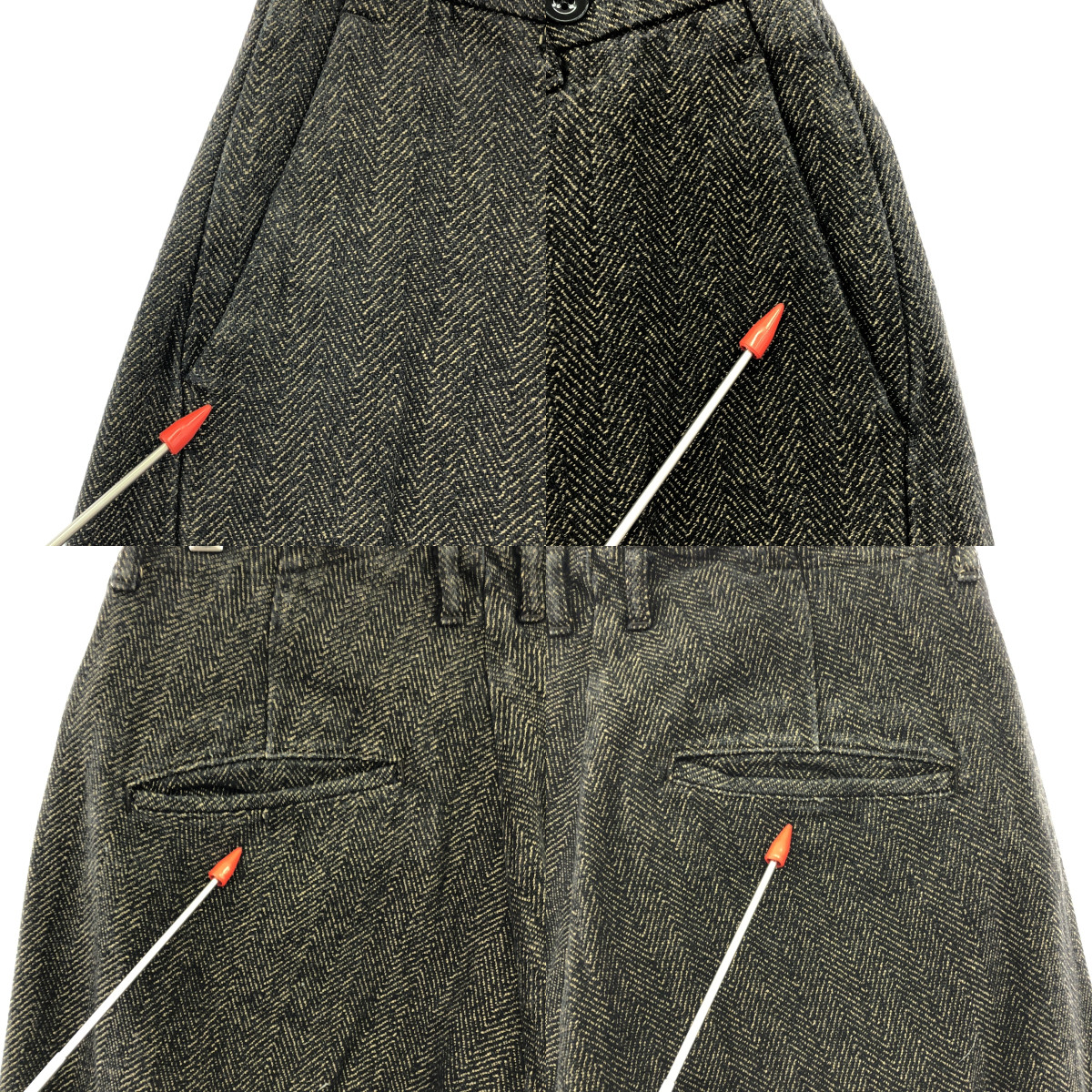 GARMENT REPRODUCTION OF WORKERS / ガーメントリプロダクションオブワーカーズ サスペンダーボタン付 コットン ヘリンボーン パンツ