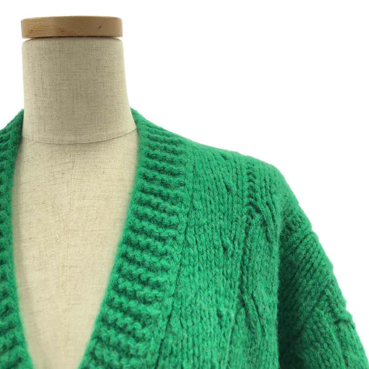 その他 ベルテッド オーバー ニット シェットランドウールローブカーディガン