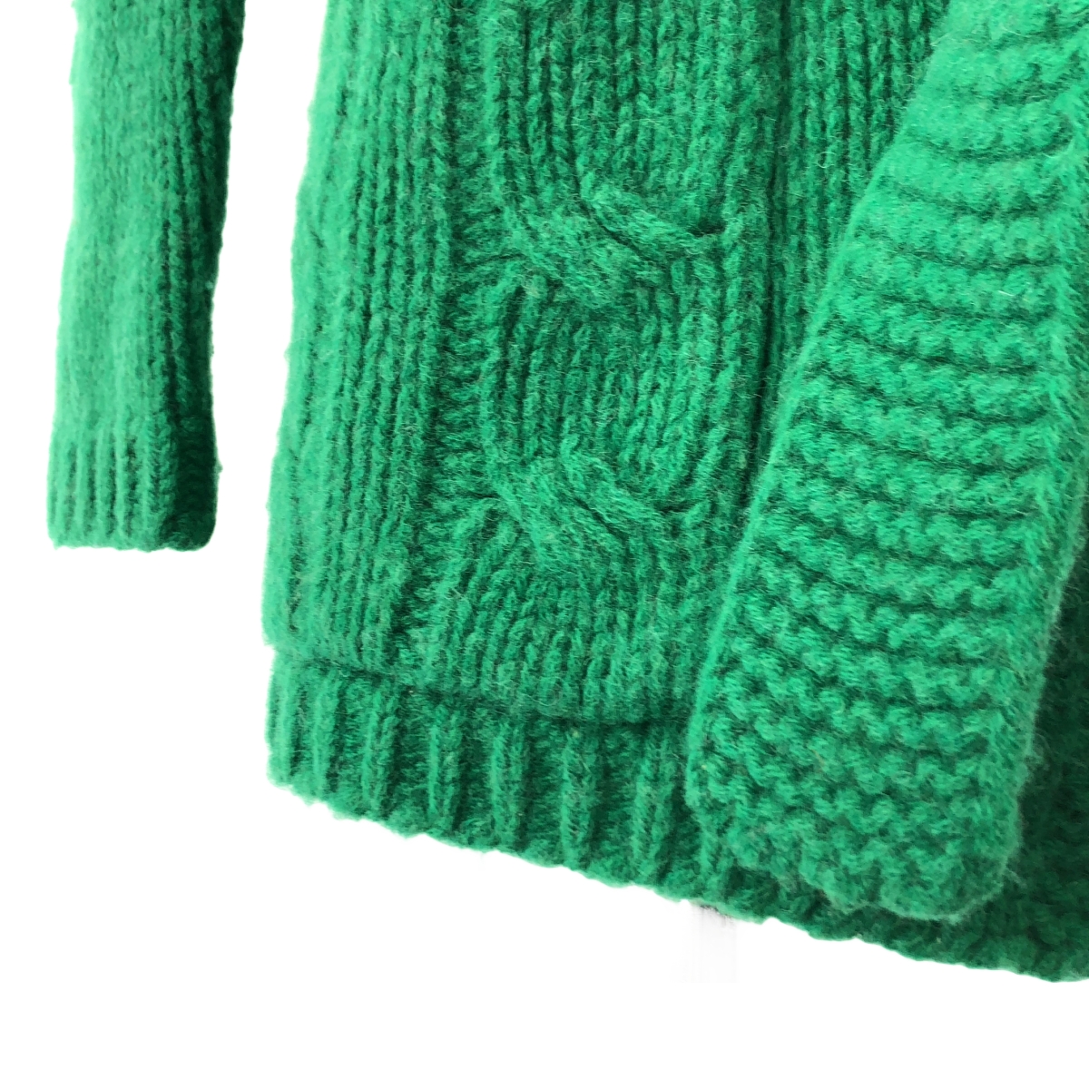 その他 ベルテッド オーバー ニット シェットランドウールローブカーディガン