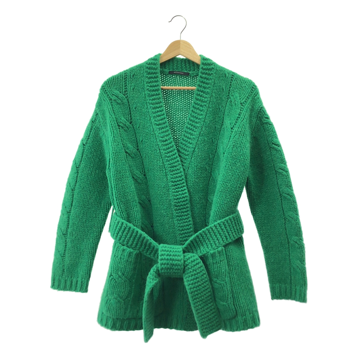 その他 ベルテッド オーバー ニット シェットランドウールローブカーディガン