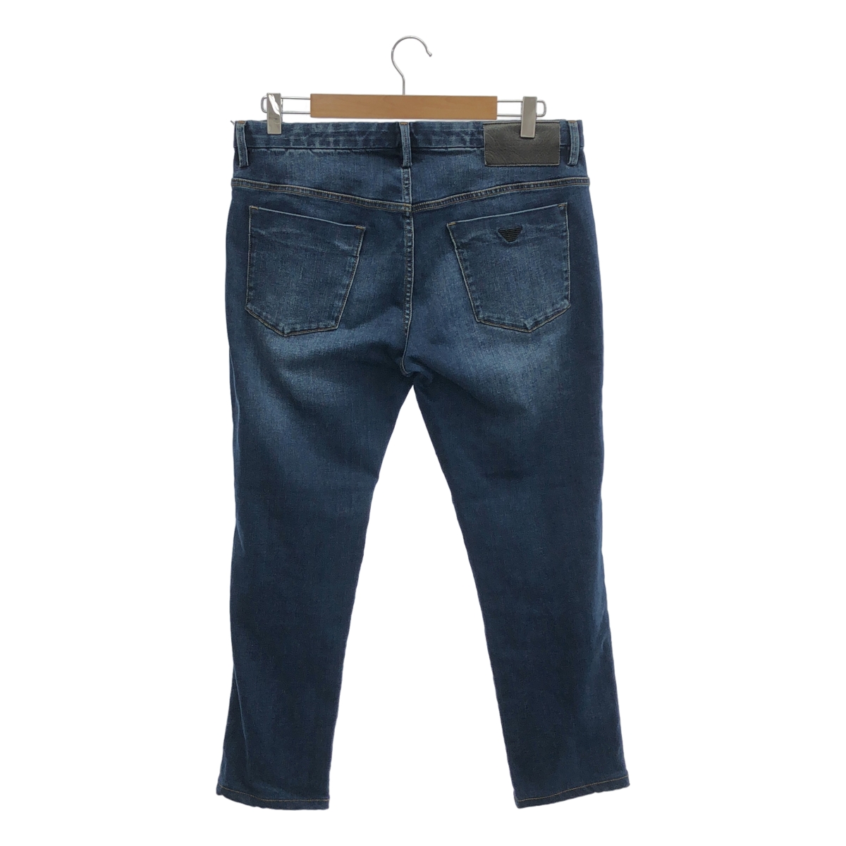 EMPORIO ARMANI / エンポリオアルマーニ J11 SKINNY FIT 5ポケット / レザーロゴ パッチストレッチ デニムパンツ