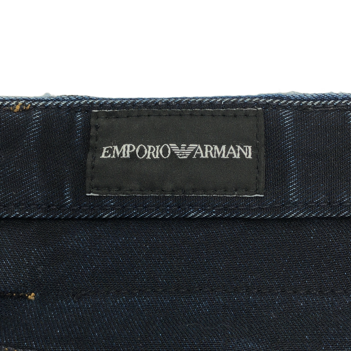 EMPORIO ARMANI / エンポリオアルマーニ J11 SKINNY FIT 5ポケット / レザーロゴ パッチストレッチ デニムパンツ