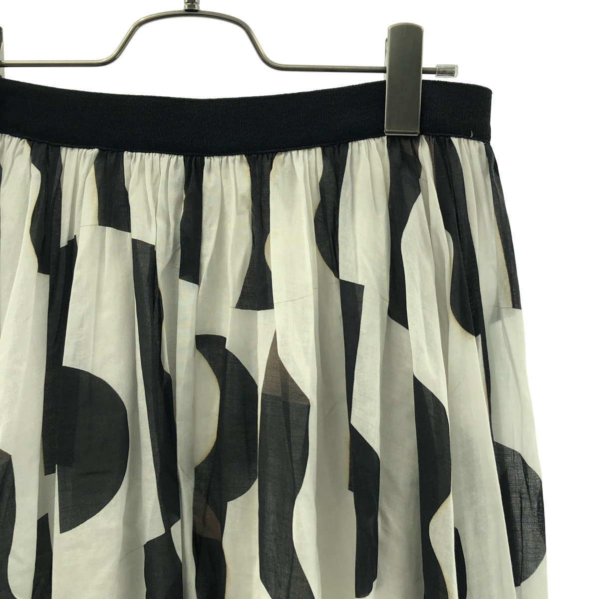 DES PRES / デプレ モザイクウェーブプリント ギャザーロングスカート