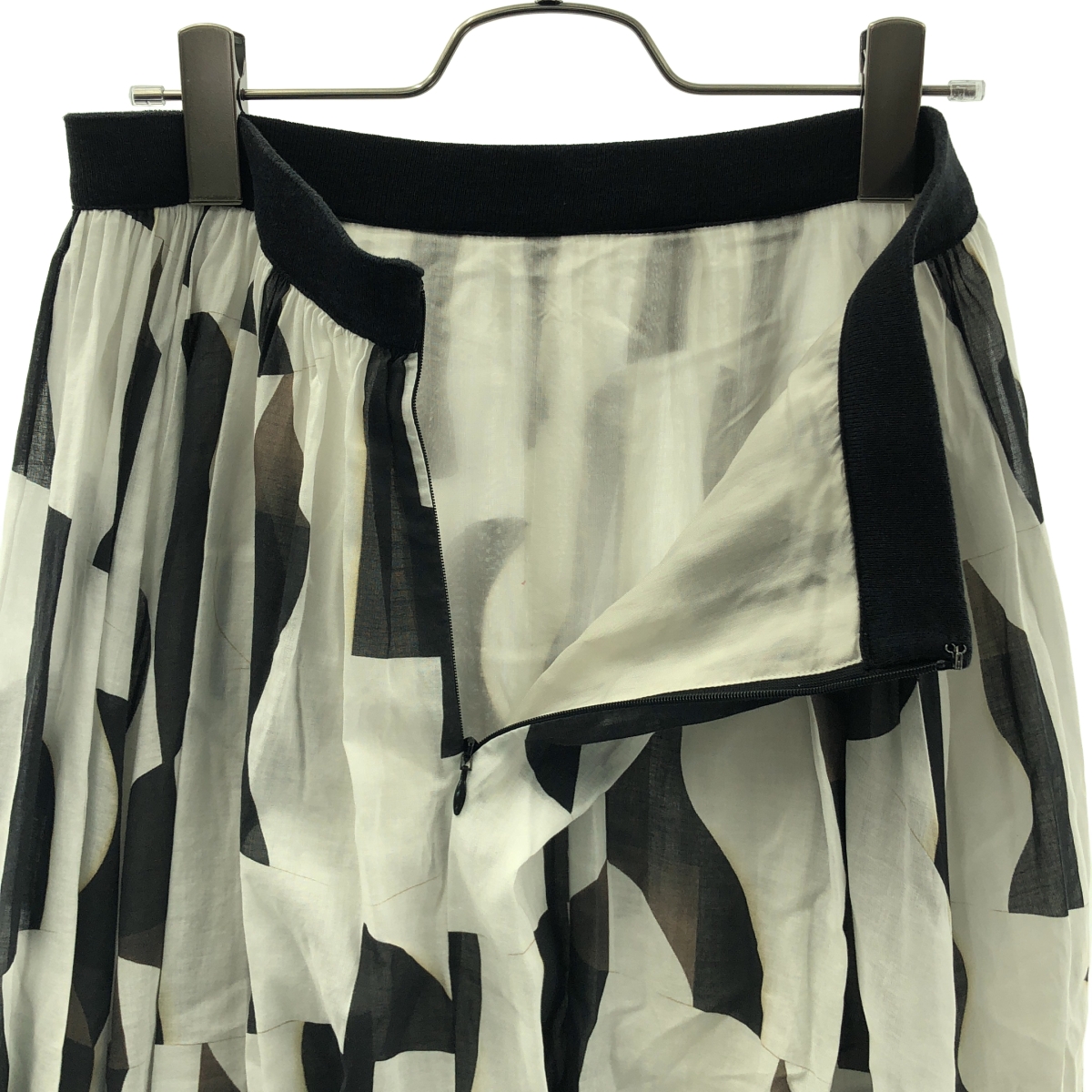 DES PRES / デプレ モザイクウェーブプリント ギャザーロングスカート