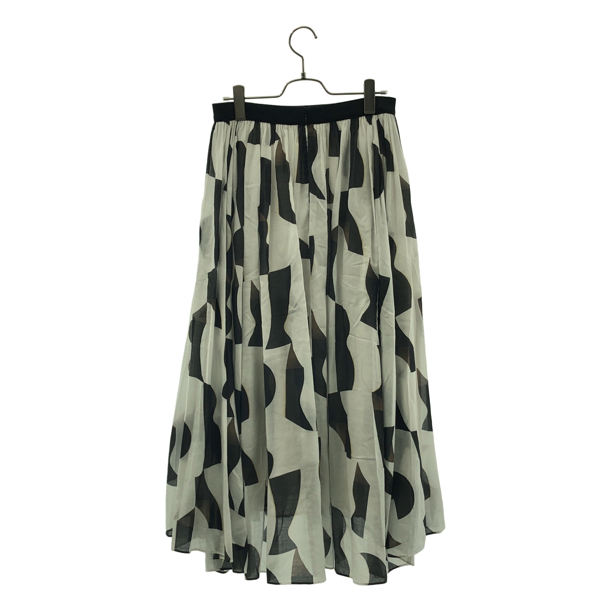 DES PRES / デプレ モザイクウェーブプリント ギャザーロングスカート