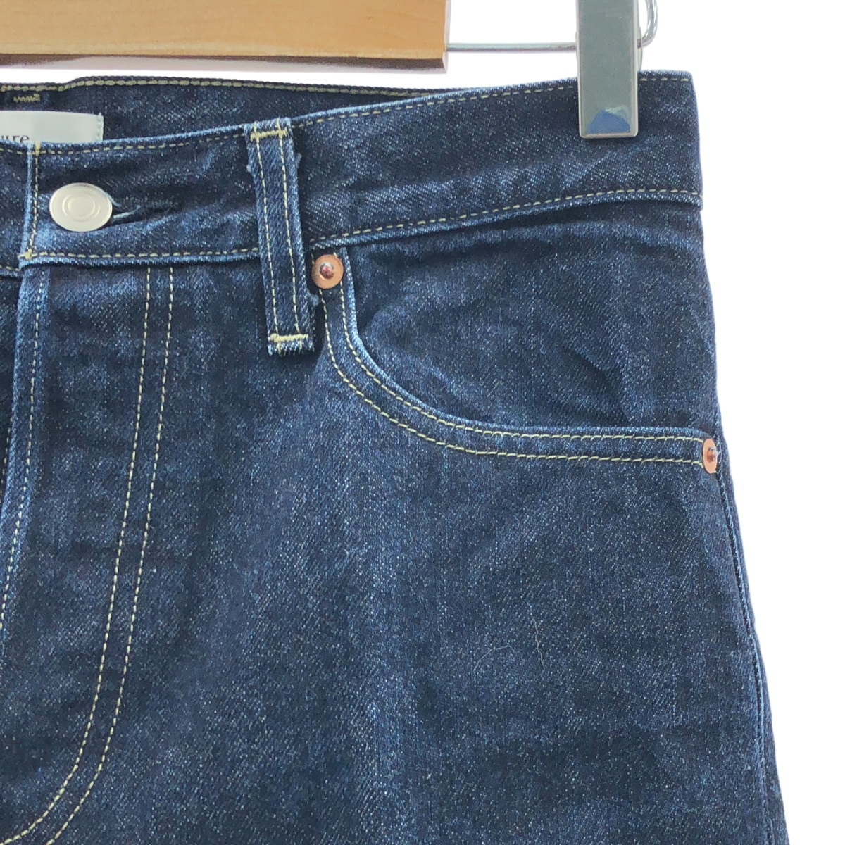 ebure / エブール ウォッシュドデニム ワイド ストレートパンツ