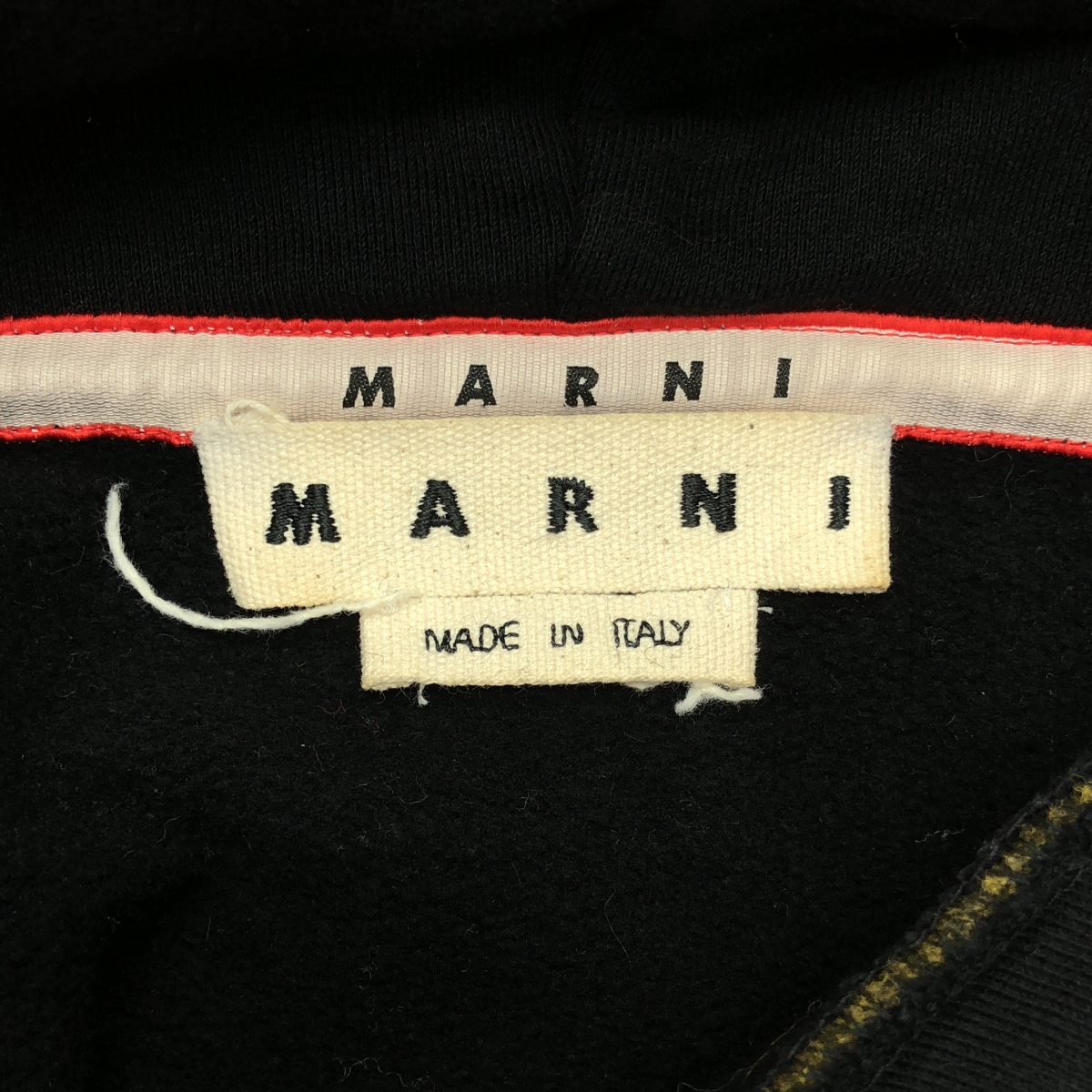 MARNI / マルニ フェイクファーフード ロゴ刺しゅう フーディ プルオーバーパーカー