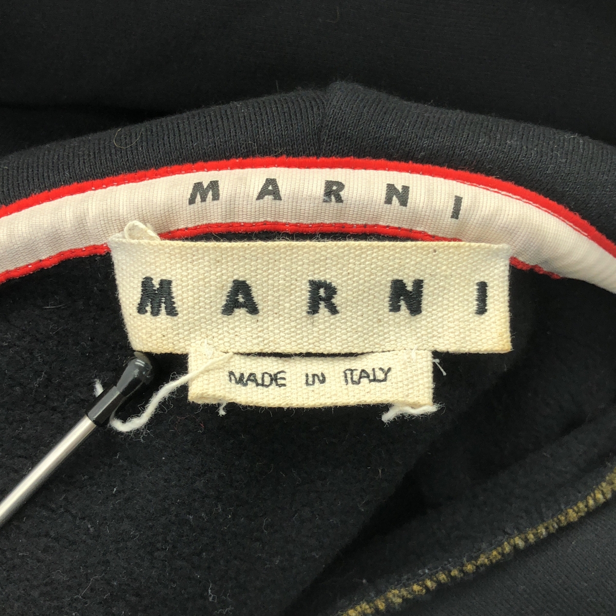 MARNI / マルニ フェイクファーフード ロゴ刺しゅう フーディ プルオーバーパーカー