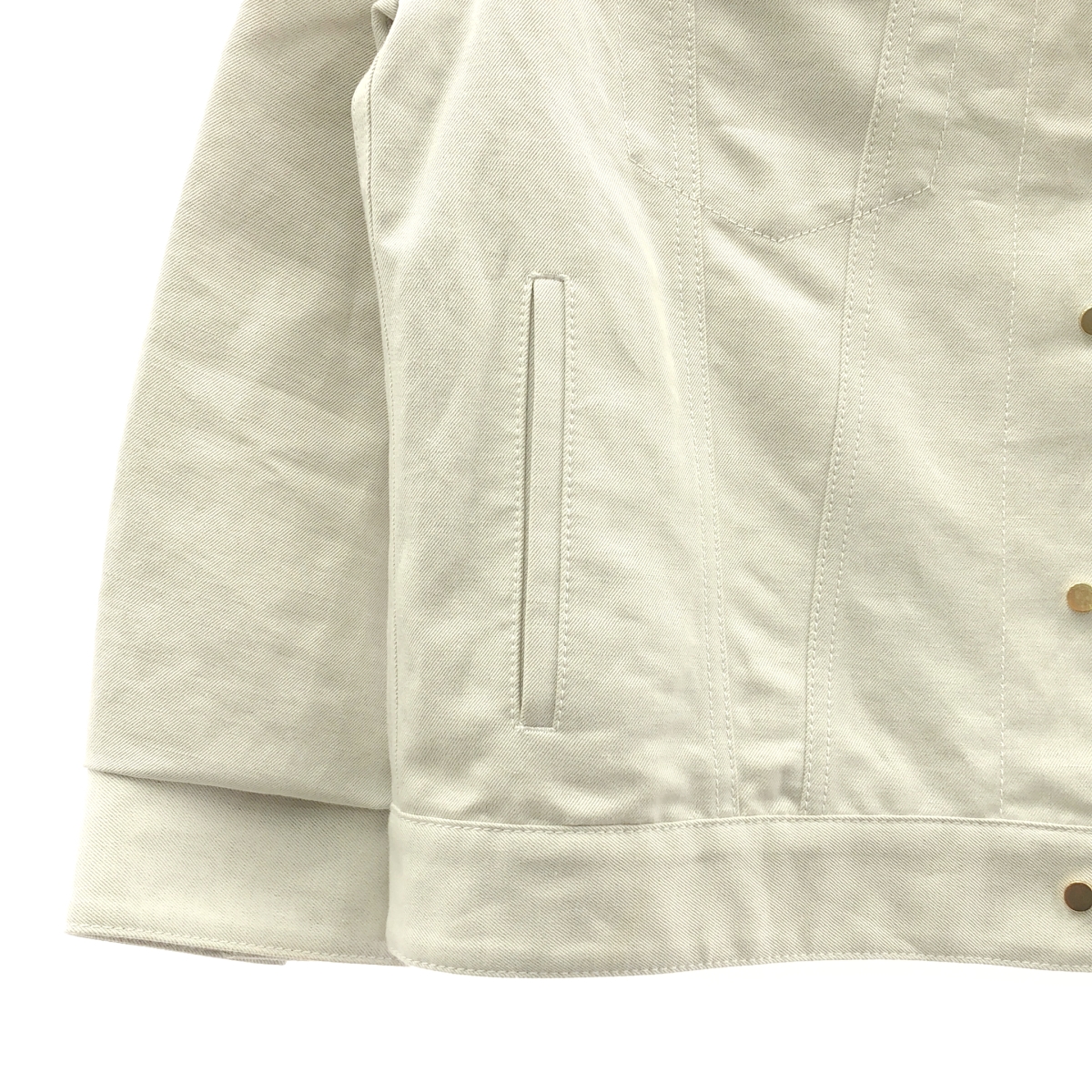 ebure / エブール リネン コットン ツイル ノーカラージャケット