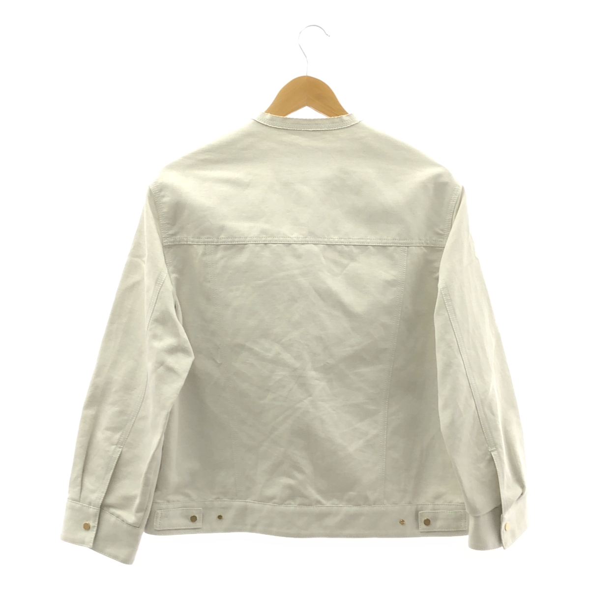 ebure / エブール リネン コットン ツイル ノーカラージャケット