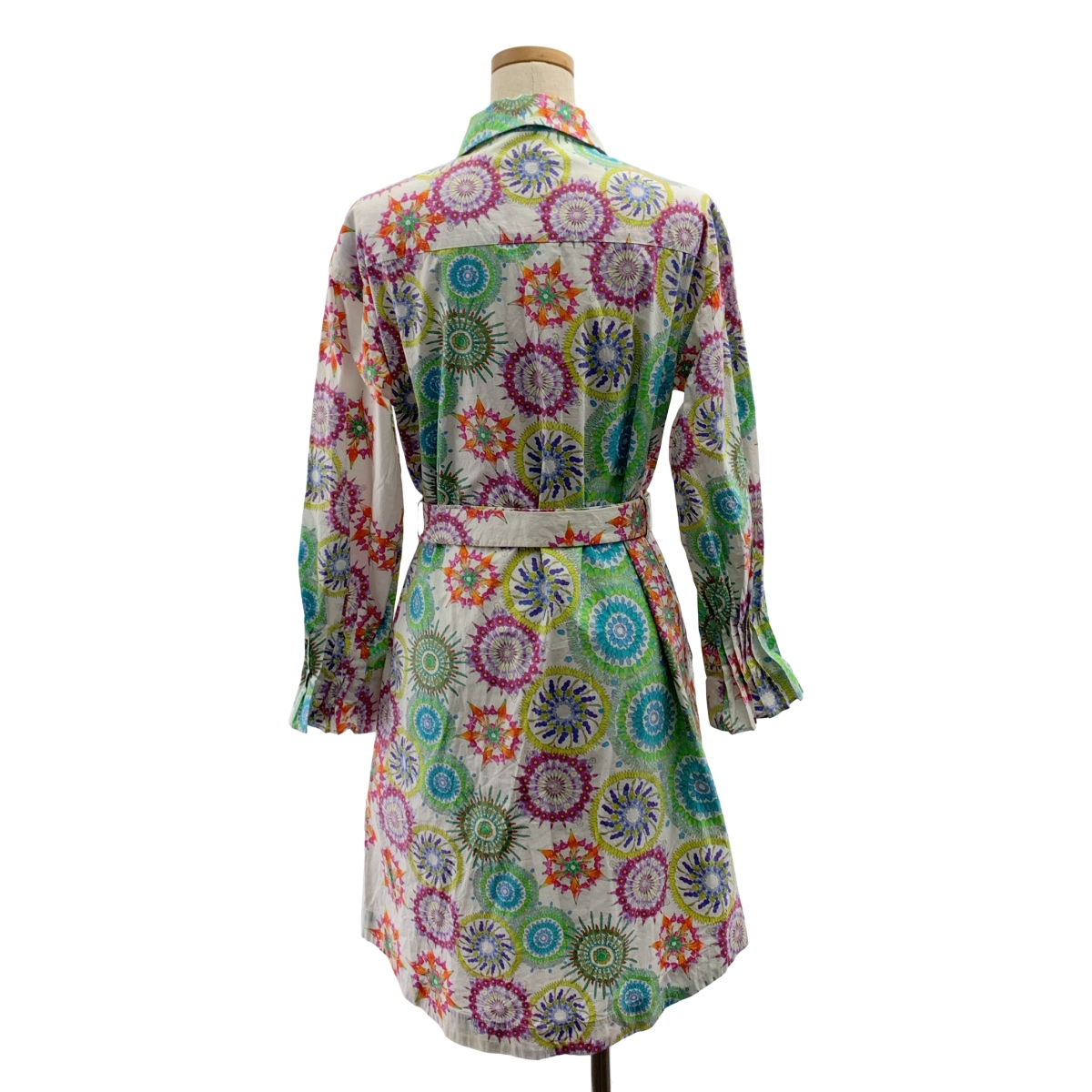 VIVIENNE TAM / ヴィヴィアンタム コットン 総柄 ベルテッド ポケット付き シャツ ワンピース